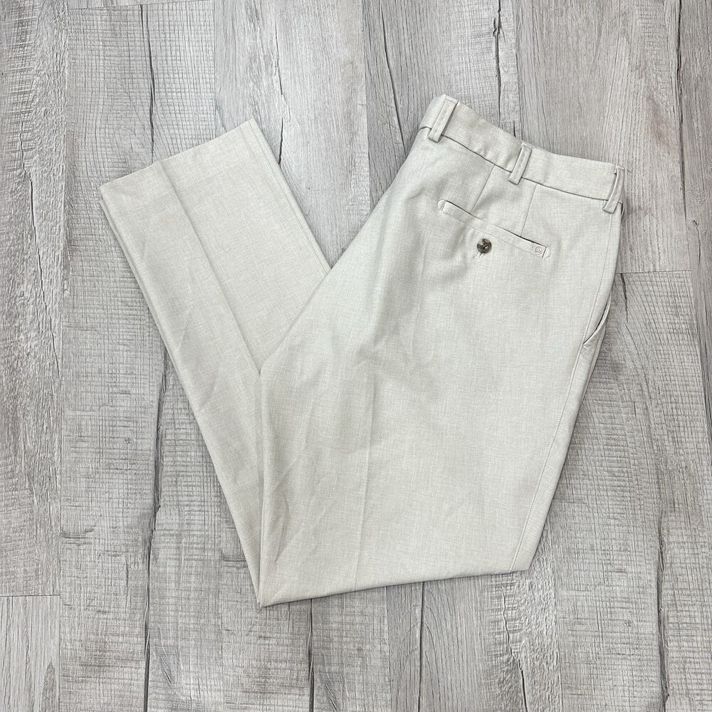 Peter Millar Durham High Drape Pants Men’s 38x30 Beige Performance Golf Chino